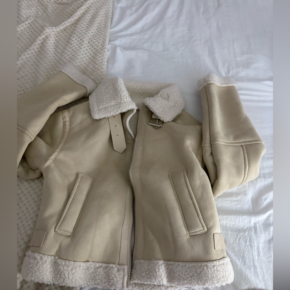 Women’s Cream Shearling Jacket